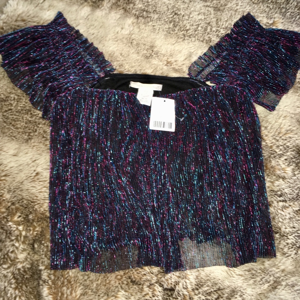 Urban Outfitters Sheer Tinsel Crop Top